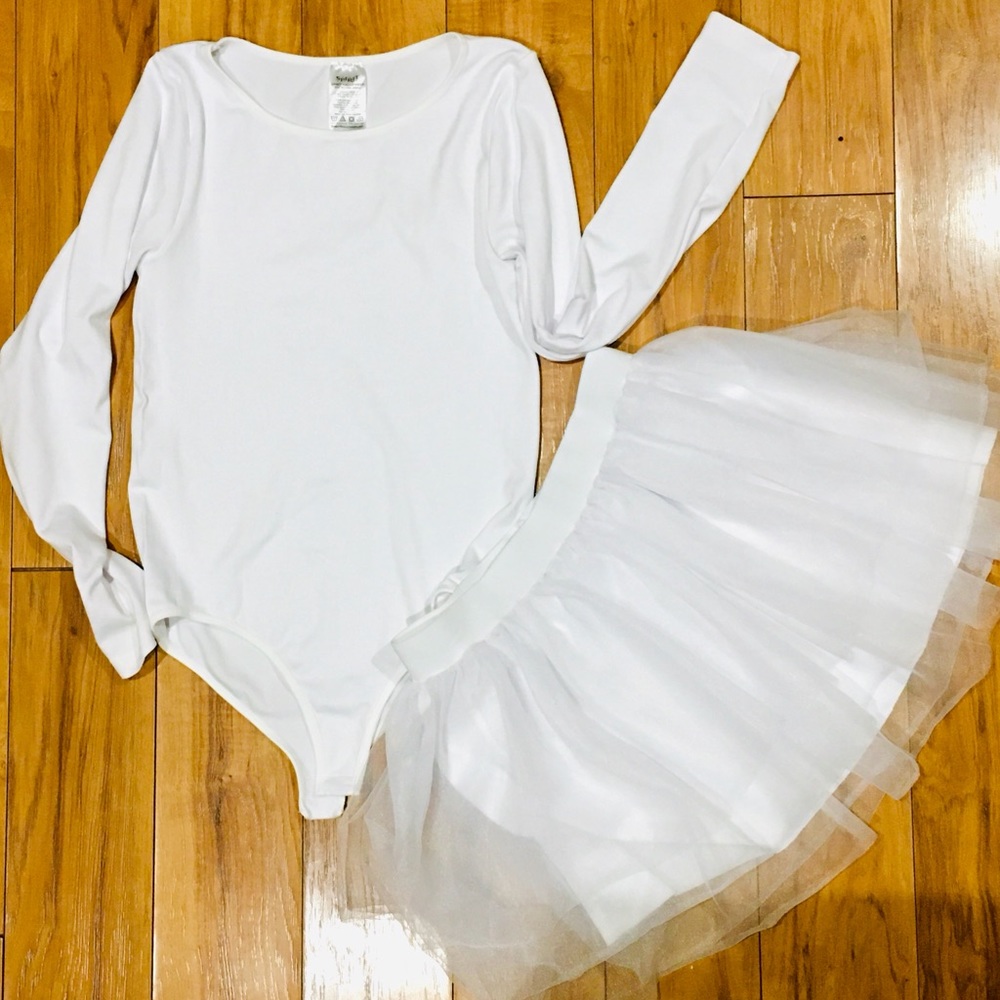 Tutu tulle skirt ballet leotard dancer wedding recital white